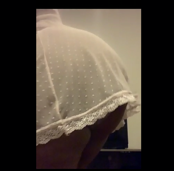 big ass mature tease in white dress.